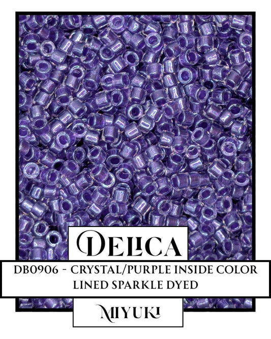 Miyuki Delica Beads - 11/0 Purple Crystal Glass Seed Beads in Resealable Bag