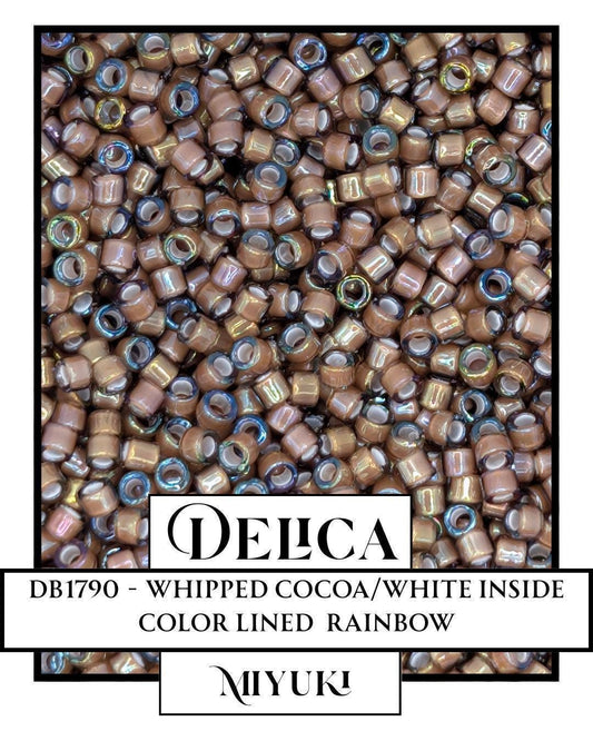 Miyuki Delica Beads - 11/0 Glass Seed Beads Whipped Cocoa White ICL R - 7g Bag