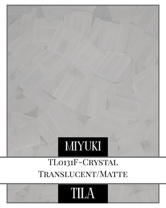 Miyuki Tila Beads - Crystal Translucent Rainbow Matte Flat Two Hole Beads 7.5g