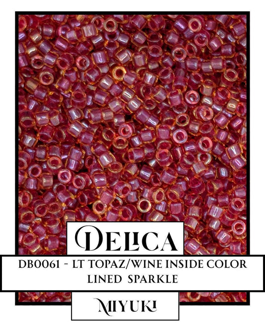 Miyuki Delica Beads – Japanese Glass Seed Beads Size 11/0 | Lt Topaz Wine Color