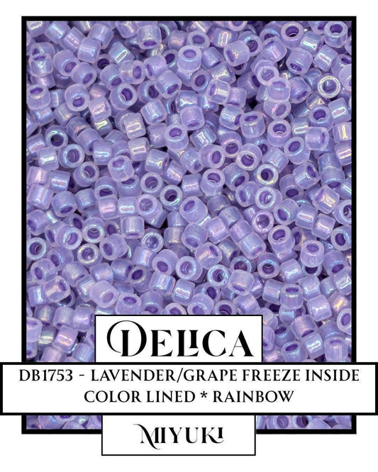 Miyuki Delica Beads - Japanese Glass Seed Beads Size 11 | Lavender Grape Freeze