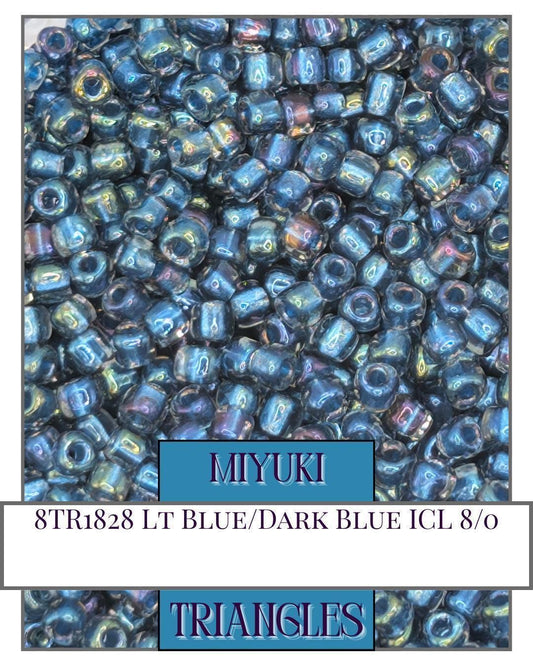 Miyuki Triangle Beads – Light Blue & Dark Blue Glass Seed Beads 8/0 Size