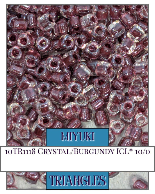 Miyuki Triangle Beads - Crystal Burgundy Seed Beads 10/0 | 10 Gram Pack