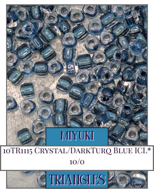 Miyuki Triangle Beads - Crystal Blue 10/0 Seed Beads for Jewelry Craft