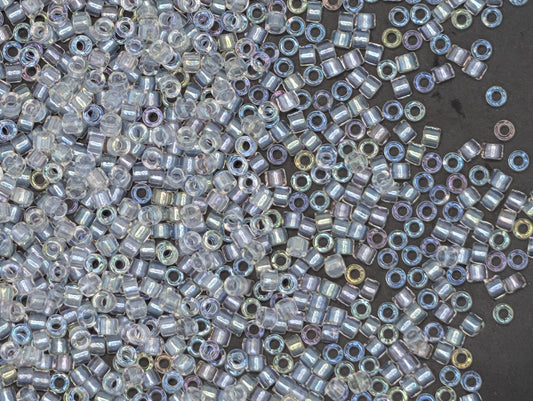 Miyuki Delica Beads - 11/0 Crystal Silver Smoke, Uniform Size Glass Seed Beads