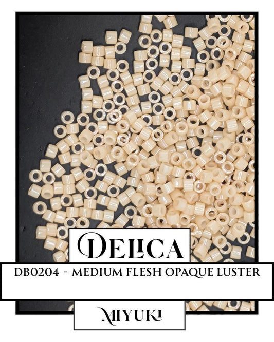 Miyuki Delica Beads - Medium Flesh 11/0 Japanese Glass Seed Beads, 7g Package