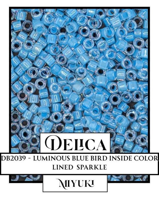 Miyuki Delica Beads - Luminous Blue Bird Size 11/0 | Japanese Glass Seed Beads