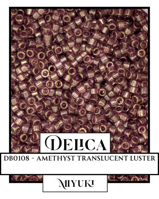 Miyuki Delica Beads - Amethyst 11/0 Size | Premium Japanese Seed Beads, Resealable Bag