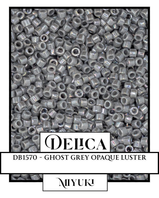 Miyuki Delica Beads - Ghost Grey Opaque 11/0 Size | Premium Glass Seed Beads