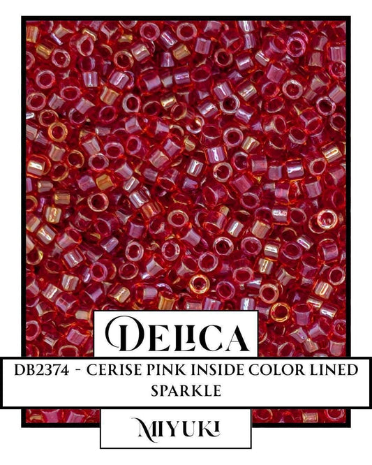 Miyuki Delica Beads – Cerise Pink 11/0 Seed Beads | Inside Color Lined Sparkle