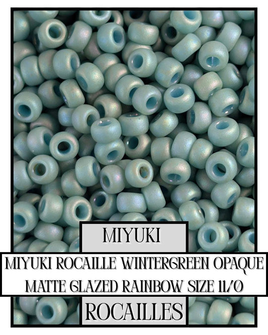 Wintergreen Seed Beads - Japanese Glass Size 11 Matte Finish Rainbow Glaze