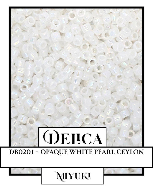Miyuki Delica Beads - Japanese Glass Seed Beads 11/0 Opaque White, 7g Package