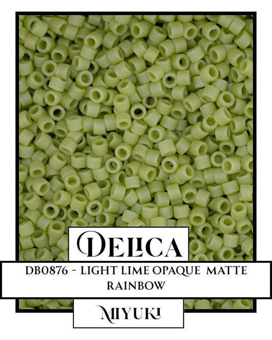 Miyuki Delica Beads - 11/0 Light Lime Glass Seed Beads | Matte Finish, Resealable Bag