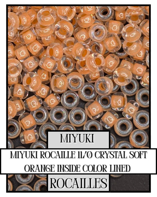 Miyuki Rocailles Beads | 11/0 Seed Beads Tube Crystal Soft Orange for Jewelry Making