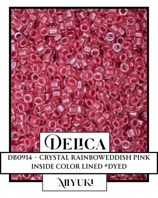 Miyuki Delica Beads - Crystal Reddish Pink 11/0 Seed Beads for Jewelry Making
