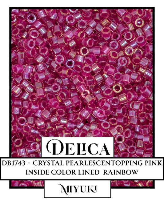Miyuki Delica Beads - Crystal Popping Pink 11/0 | Japanese Seed Beads, Uniform Size