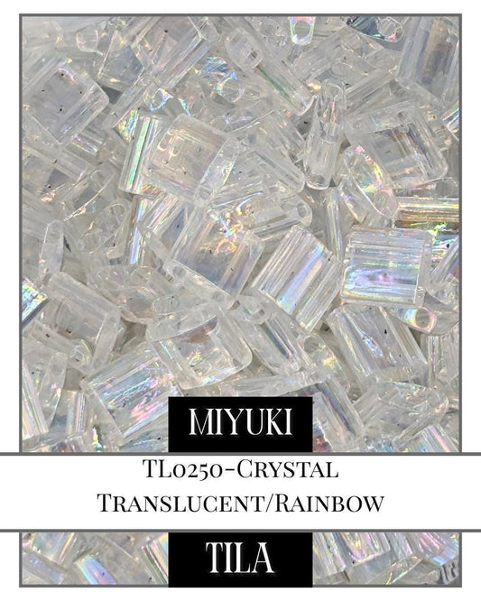 Miyuki Tila Beads - Crystal Translucent 7.5g Package | Flat Square Jewelry Beads