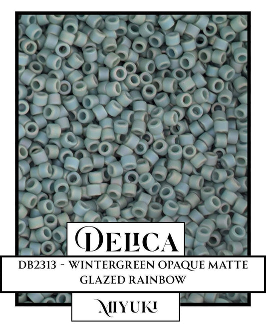 Miyuki Delica Beads 11/0 Wintergreen Opaque Matte Rainbow - Premium Seed Beads 7g