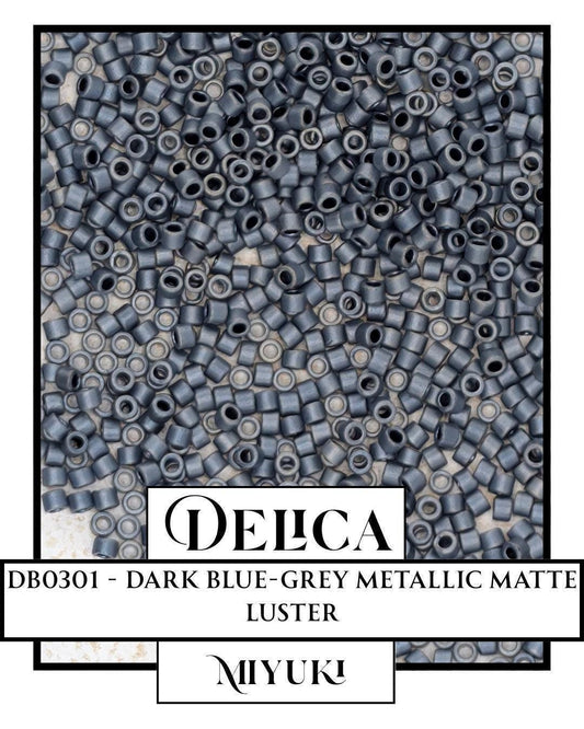 Miyuki Delica Beads - 11/0 Dark Blue Grey Seed Beads Jewelry | High Quality
