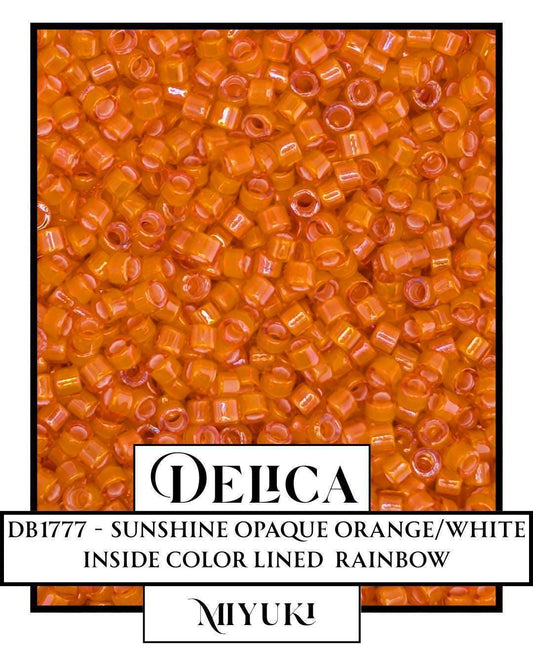 Miyuki Delica Beads – Sunshine Orange & White Seed Beads 11/0 Size | Glass Seed Bead Pack