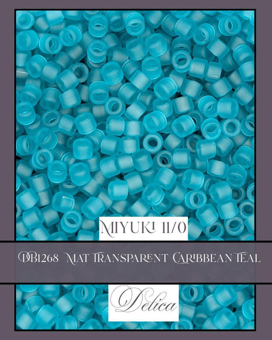 Miyuki Delica Beads – 11/0 Japanese Seed Beads | Caribbean Teal Matte Finish