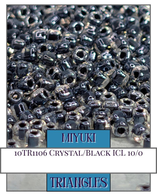 Miyuki Triangle Beads – Crystal Black 10/0 Seed Beads Bulk Pack with Sparkle