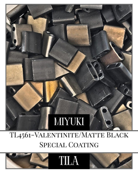 Miyuki Tila Beads | Matte Black Flat Beads for Creative Jewelry Crafting Kit