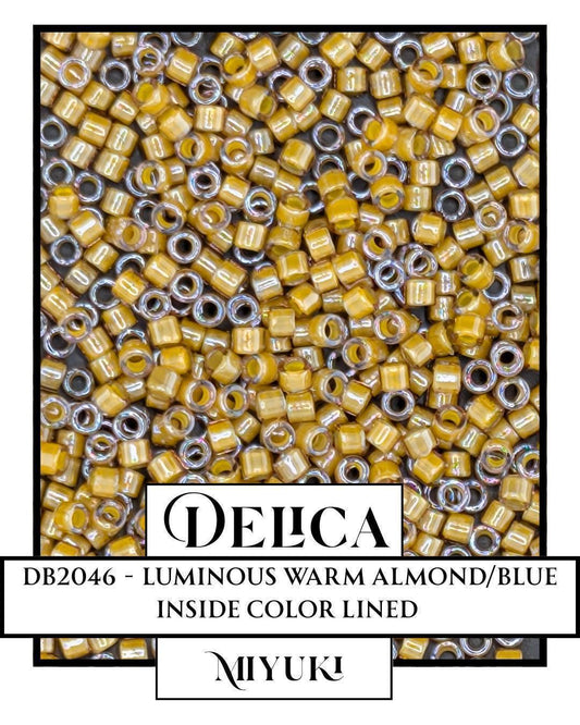Miyuki Delica Beads - Luminous Warm Almond Blue ICL | 11/0 Japanese Seed Beads