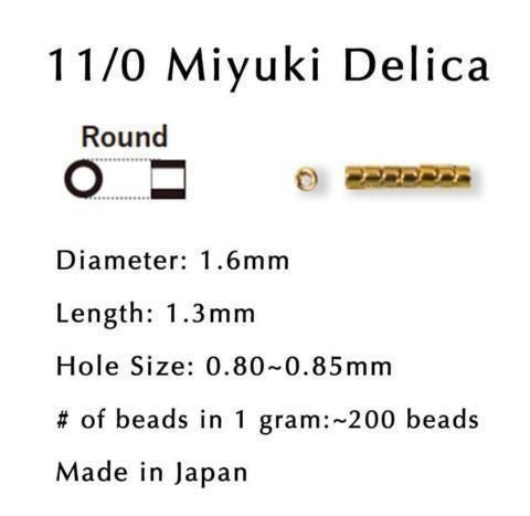 Miyuki Delica Beads - Emerald Green 11/0 Seed Beads | Glass, Matte Finish, Small Hole