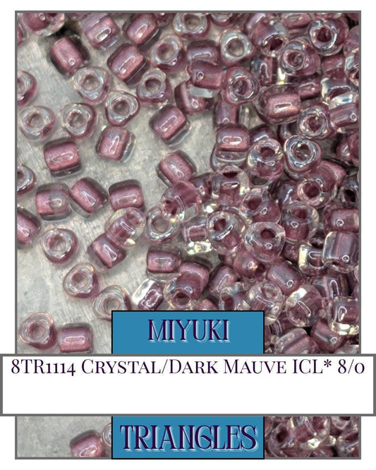 Miyuki Triangle Beads - Crystal Dark Mauve 8/0 Seed Beads for Jewelry Making