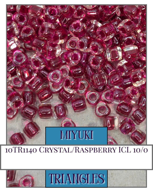 Miyuki Triangle Beads - Crystal Raspberry Size 10 Seed Beads 10g Pack