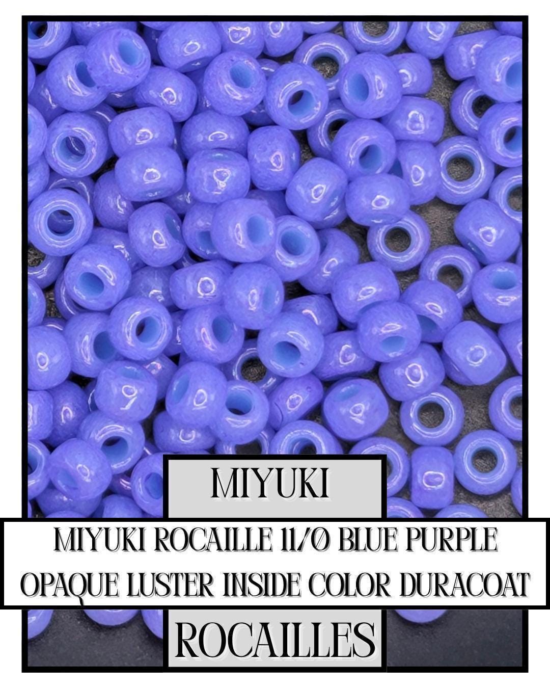Miyuki Rocailles Beads - Size 11 Seed Glass Beads Blue Purple Opaque Luster