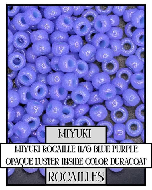 Miyuki Rocailles Beads - Size 11 Seed Glass Beads Blue Purple Opaque Luster