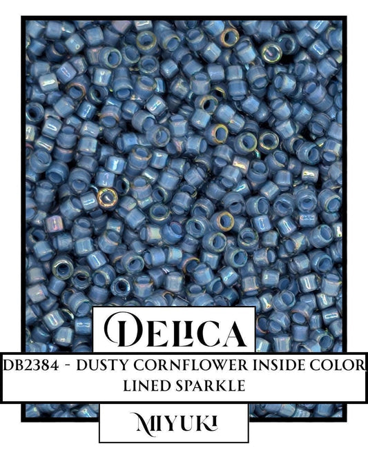 Miyuki Delica Beads - Dusty Cornflower 11/0 Color Lined Sparkle | Premium Seed Beads 7g