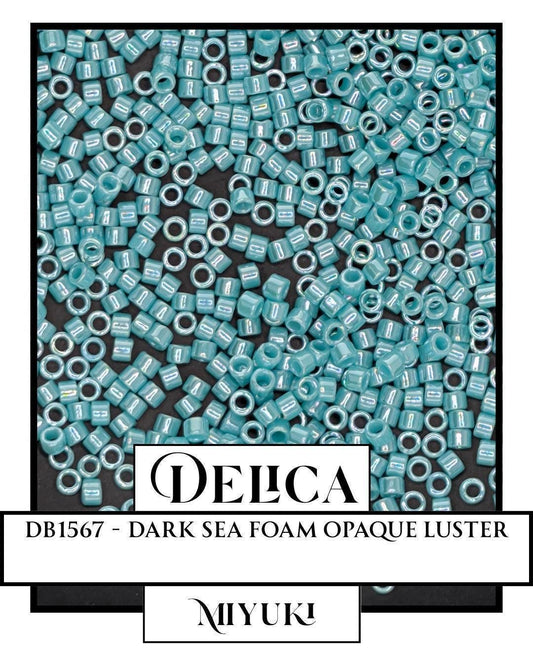 Miyuki Delica Beads - Dark Sea Foam Opaque Luster Size 11/0 Glass Seed Beads