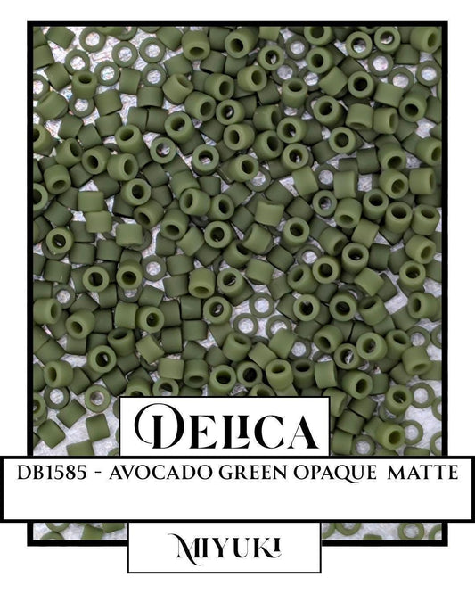 Miyuki Delica Beads – Size 11/0 Matte Opaque Avocado Green Seed Beads Bulk
