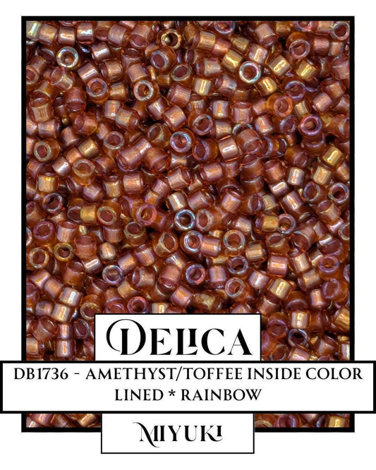 Miyuki Delica Beads – Amethyst Toffee 11/0 Seed Bead Package in Resealable Mylar Bag