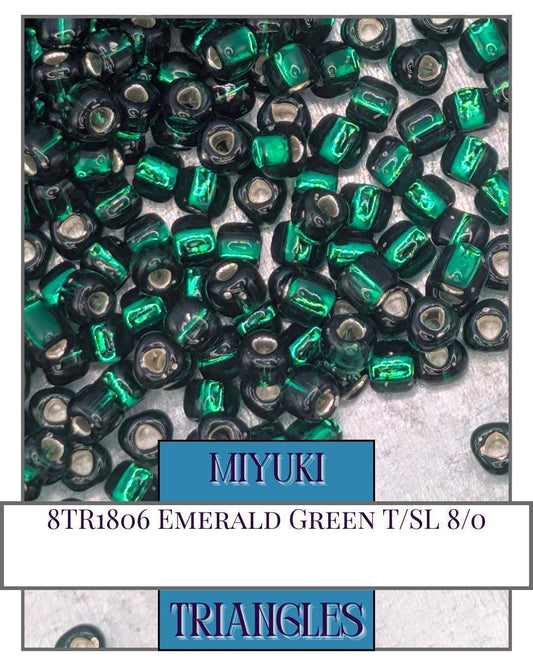 Miyuki Triangle Beads – Emerald Green Glass Seed Beads for Jewelry Making