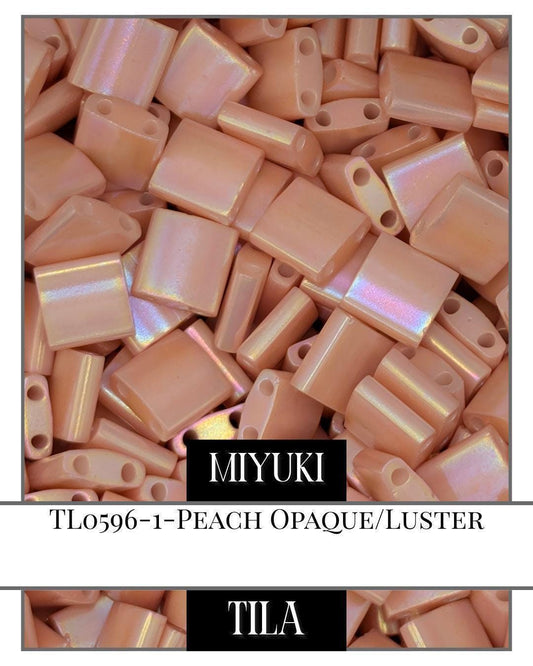 Miyuki Tila Beads – Peach Opaque Luster 7.5g Small Bead Package for Jewelry