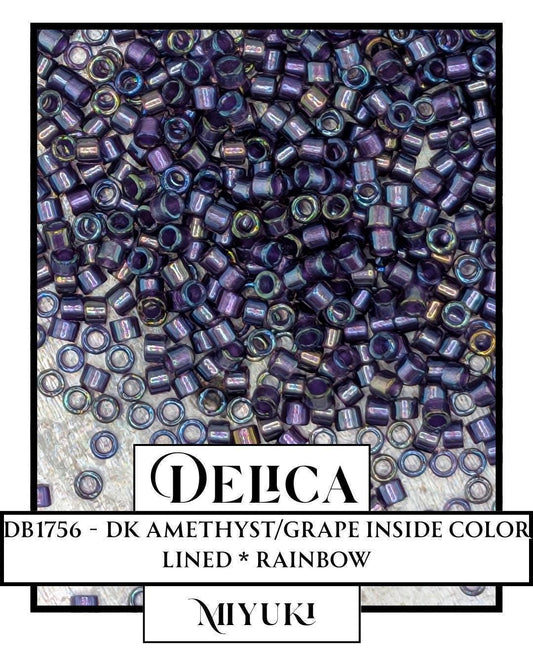 Miyuki Delica Beads - Dark Amethyst Glass Seed Beads 11/0 Size, 7g Resealable Bag