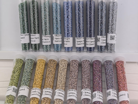 Matte Glazed Delica Beads - Premium 19 Color Seed Bead Kit | Japanese Glass Tubes