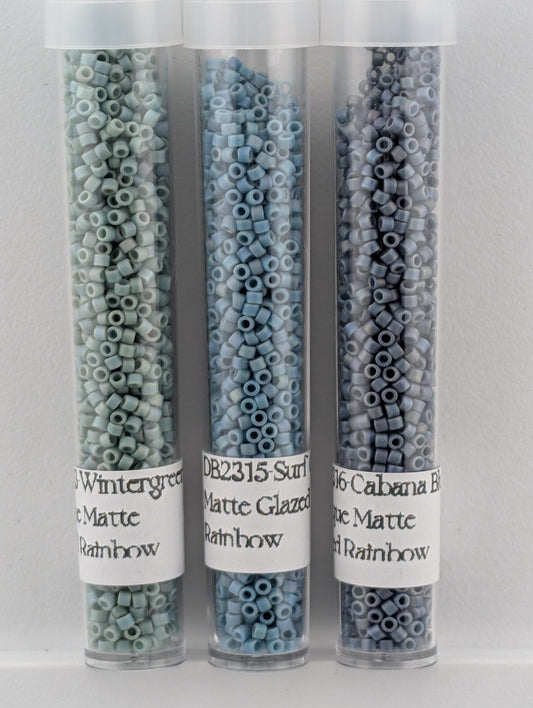 Miyuki Delica Beads | Coastal Glaze Palette 3-Color Set - Matte Opaque Glazed Finish