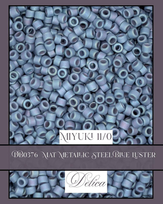 Miyuki Delica Beads – Size 11 Seed Beads | Metallic Blue Glass Bead Package