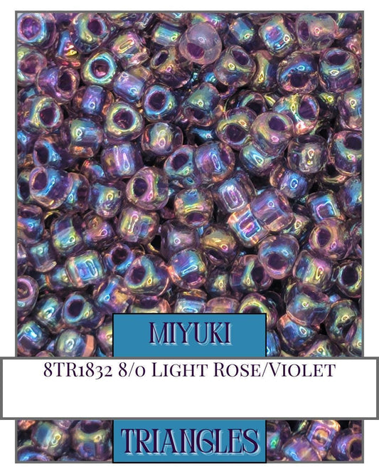 Miyuki Triangle Beads - Lt Rose Violet ICL 10g | Unique Triangle Seed Beads