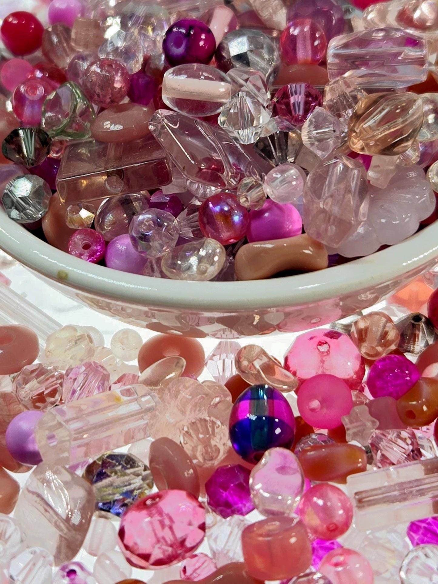 Pink Bead Mix - Glass Bead Assortment | DIY Bracelet & Necklace Kit 30g