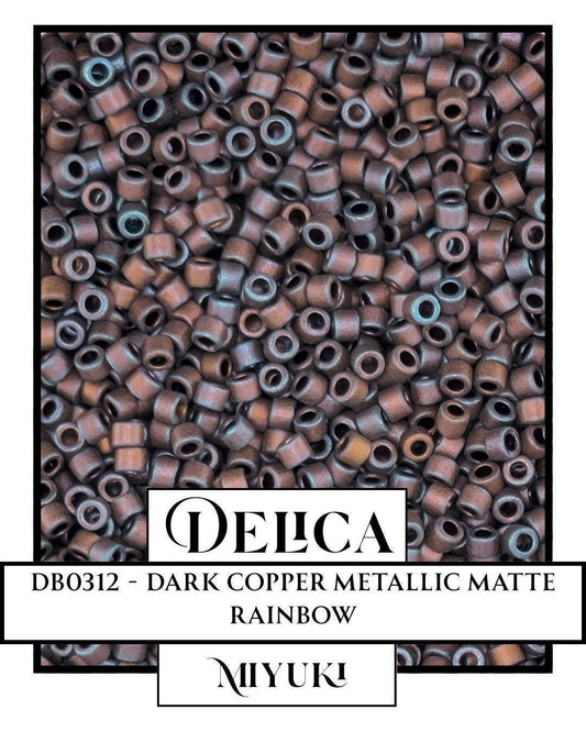 Miyuki Delica Beads – Dark Copper Metallic 11/0 Seed Beads | 7g Resealable Mylar Bag