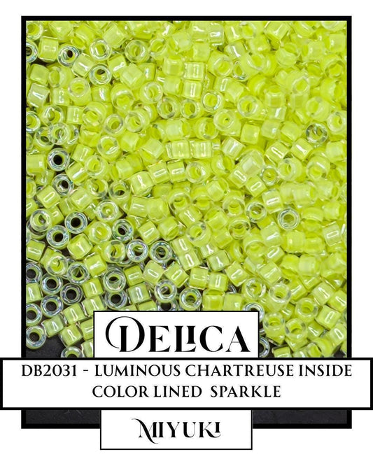 Miyuki Delica Beads - Size 11/0 Luminous Chartreuse | Premium Glass Seed Bead Pack