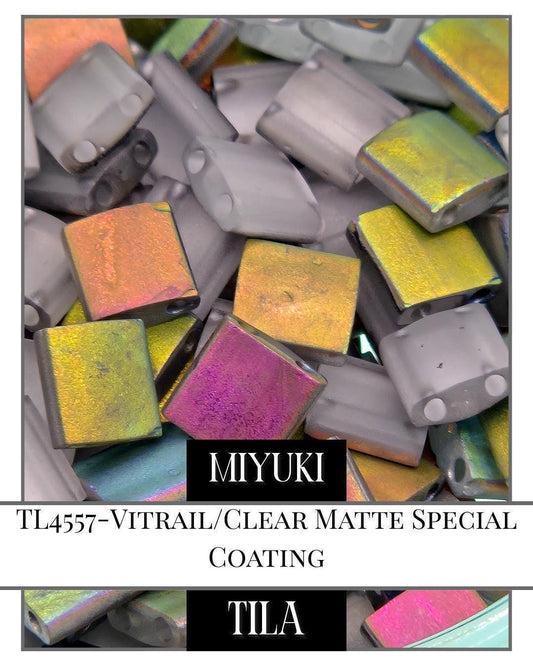 Miyuki Tila Beads – Vitrail Clear Matte Special Coating 7.5g Package