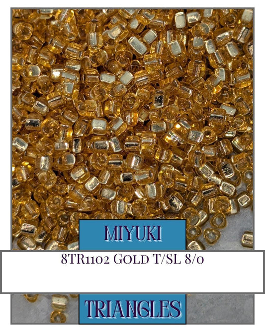 Miyuki Triangle Beads - Gold Triangle Seed Beads for Jewelry Making Crafts