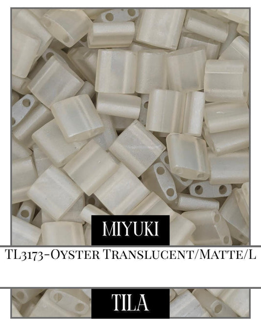 Miyuki Tila Beads – Flat Two Hole Beads | Matte Luster Oyster 7.5g Pack